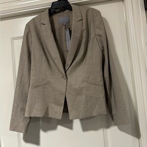 Classiques Entier Women's Taupe Melange Wool Blazer Size 16
